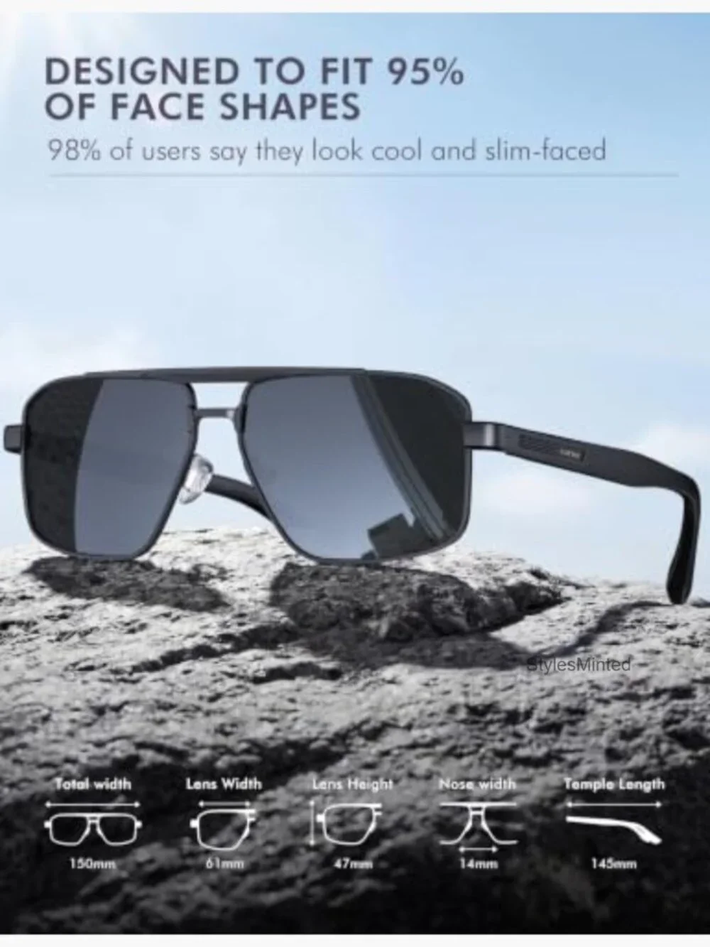 Unisex Square Polygon Polarized Sunglasses UV400 Anti-Glare Driving Fishing